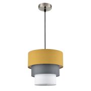 8038/1 MODERNI LN25 133 никель/желтый/серый/белый, металл/текстиль Подвесной светильник Е27 60W 220V ILAIDA