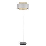 8043/1F MODERNI LN25 266 черный/серый/бежевый, металл/текстиль/ротанг Торшер Е27 1*60W 220V LAUNA