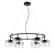 8232/6 COMFI LN25 193 черный/прозрачный, металл/стекло Светильник подвесной LED GX70 6*10W 220V NATALINA