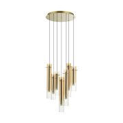 5061/32LB PENDANT ODL24 455 золотой/янтарный/металл/стекло Люстра каскадная LED 7*4W 3000K SHINY