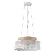 6599/3CY MODERNI LN25 156 белый/белый, бежевый металл, эко кожа/металл, стекло Подвесной светильник Е27 3*60W 220V BASALTO