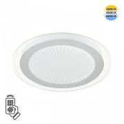 7739/80L MITRA LED SN 071 Светильник металл/акрил/белый/серебряный/прозрачный LED 80Вт 3000-6000К D480 IP20 пульт ДУ PROMISE