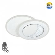 7740/60L MITRA LED SN 073 Светильник металл/акрил/белый LED 60Вт 3000-6000К 400x290 IP20 пульт ДУ STARS