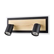 8025/19WL LEDIO LN24 черный/дерево, металл/МДФ Настенный светильник LED GU10 2*10W + LED 19W 220V PINE