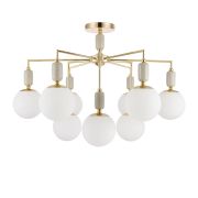 6580/9C CLASSI LN25 54 французское золото, серый/белый металл, керамика/стекло Люстра потолочная E14 9*40W 220V VIVIEN