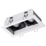 370713 SPOT NT20 482 белый/черный Светильник встраиваемый карданный IP20 GU10 2*50W 220V GESSO