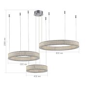 SL6008.113.03 Люстра подвесная ST-Luce Хром/Хром LED 3*95W 3000K LATOZZO