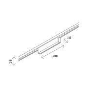 ST665.446.08 Магнитный трековый светильник Черный LED 1*8W 4000K 250Lm Ra>80 100° IP20 L300xW10xH18 SUPER5