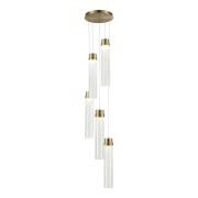 SL6236.303.05 Светильник подвесной ST-Luce Латунь/Прозрачный LED 5*12W 4000K CHAMPAGNE