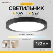 Потолочный Светильник Slim D18 Чёрный By Imperiumloft