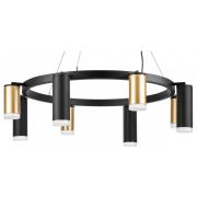 LR0184048740 Люстра RULLO 8х50W GU10 ЧЕРНЫЙ/ЗОЛОТО (571018+214440-4+214487-4+202430-8)