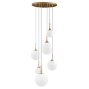 813062 Люстра GLOBO 6х40W E14 gold/white