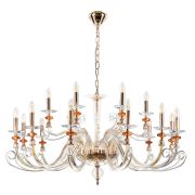Crystal Lux Люстра Crystal Lux CATARINA SP12+6 V2 GOLD/TRANSPARENT-COGNAC
