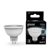 Лампа Gauss MR16 5W 530lm 4100K GU5.3 LED 1/10/100