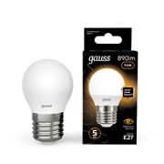 Лампа Gauss Шар 9.5W 890lm 3000K E27 LED 1/10/100