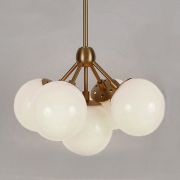 Люстра Modo 5 Brass Color  &Amp; White Glass By Imperiumloft